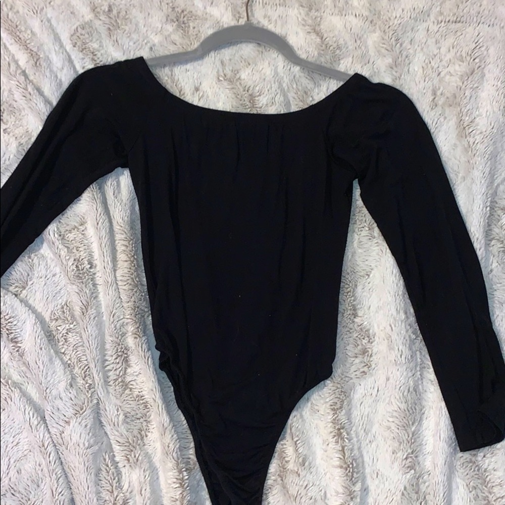 Black off the shoulder bodysuit